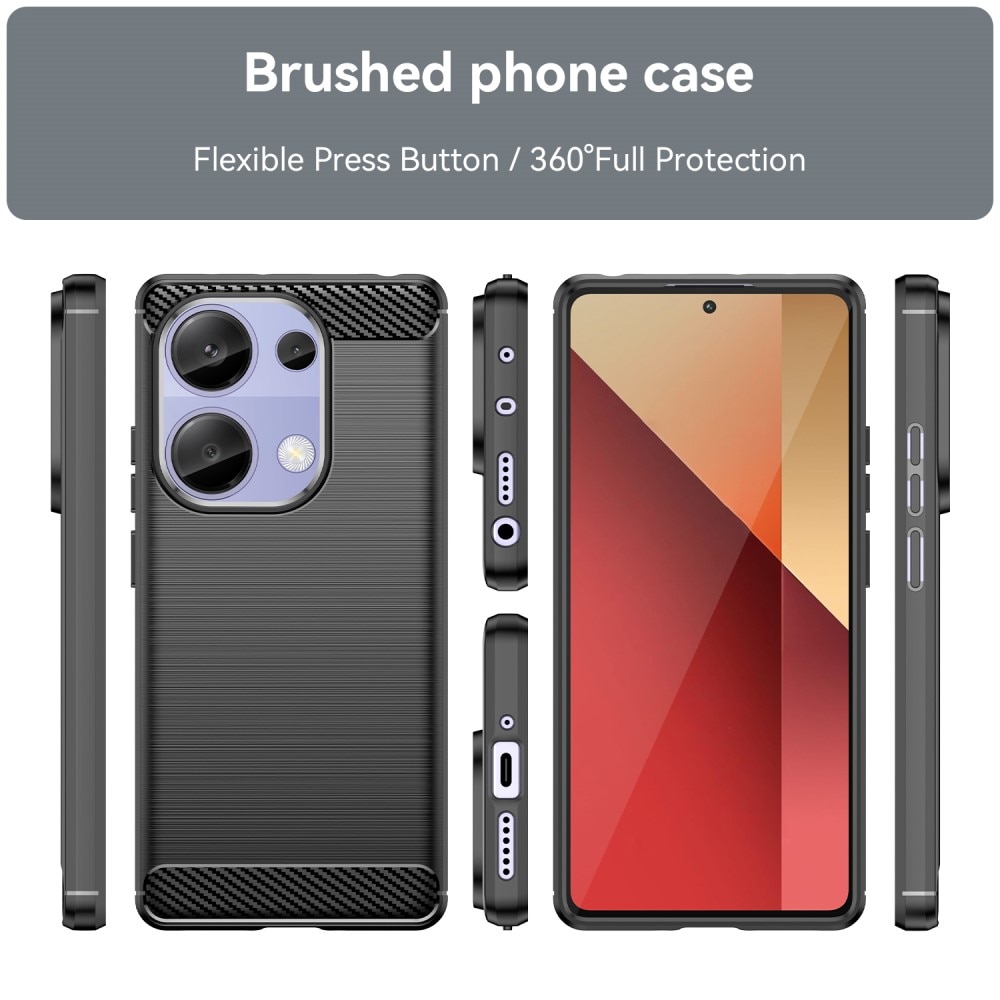 Xiaomi Redmi Note 13 Pro 4G TPU-skal Brushed, Black