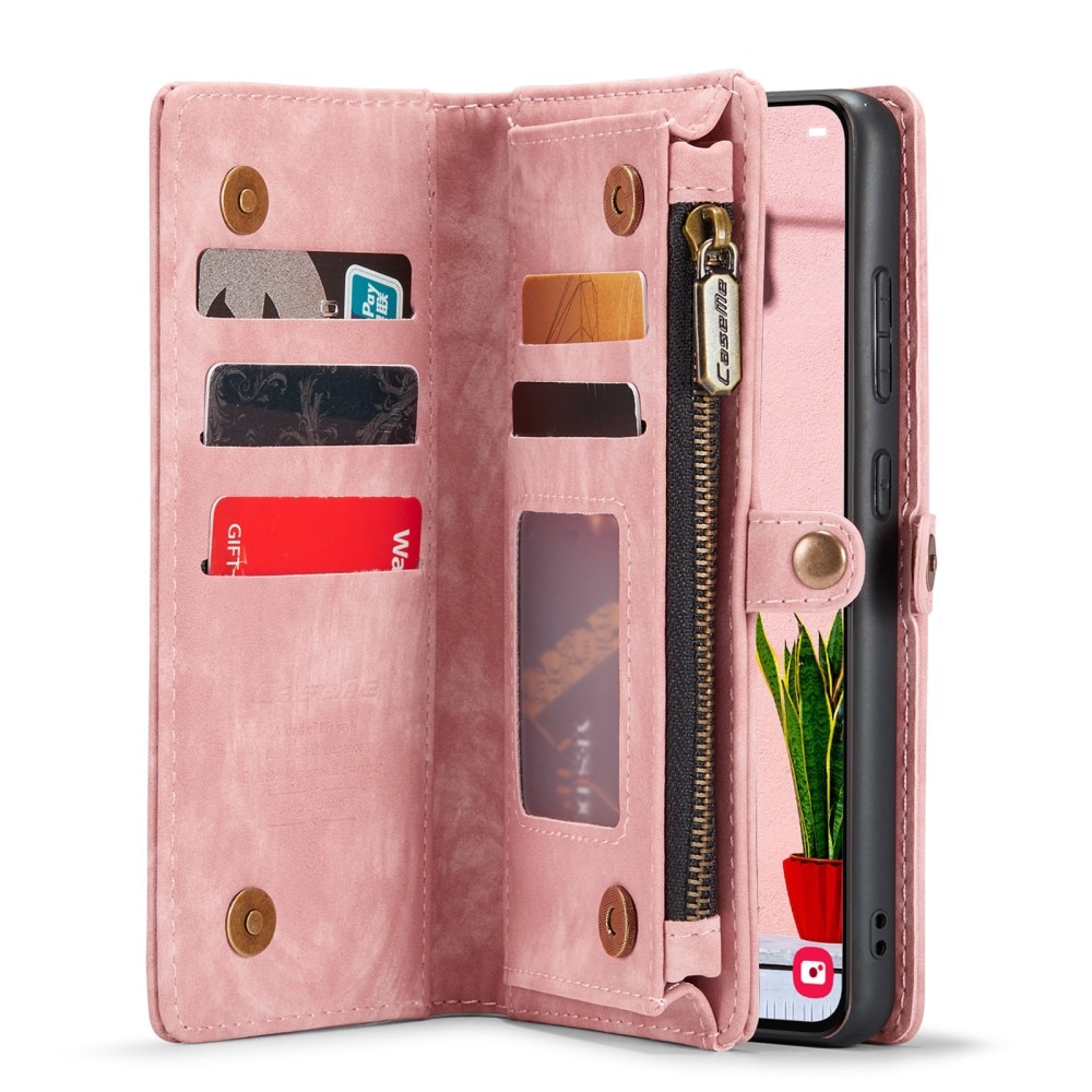 Samsung Galaxy S24 Plus Rymligt plånboksfodral med många kortfack, rosa
