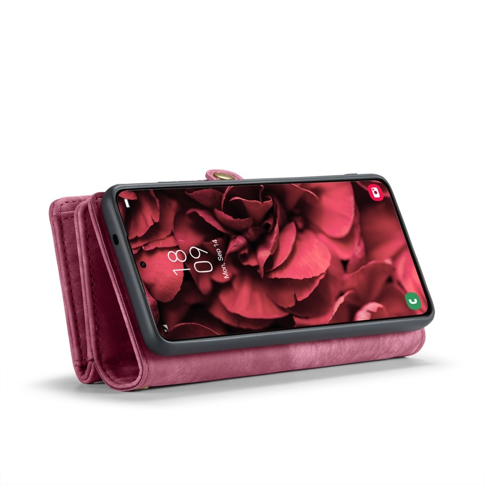 Samsung Galaxy S24 Plus Rymligt plånboksfodral med många kortfack, röd