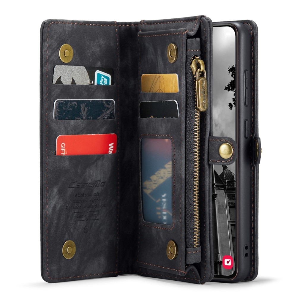 Samsung Galaxy S24 Plus Rymligt plånboksfodral med många kortfack, grå