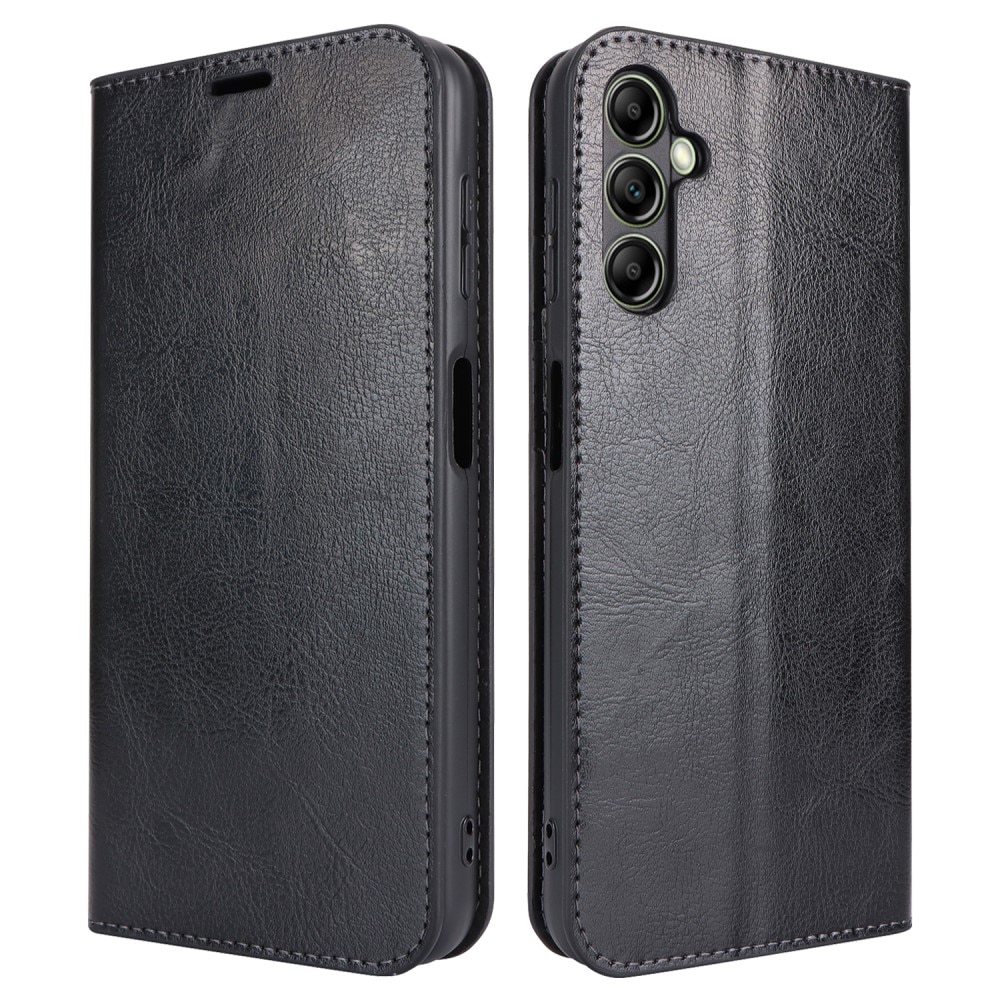 Samsung Galaxy A14 Smidigt mobilfodral i äkta läder, svart