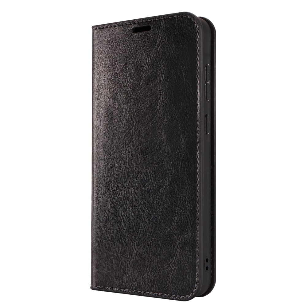 Samsung Galaxy A35 Smidigt mobilfodral i äkta läder, svart