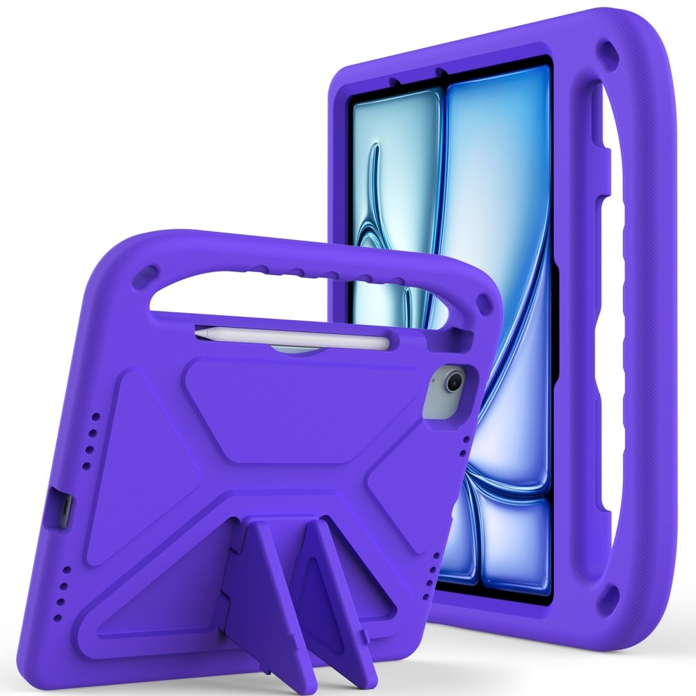 iPad Pro 11 5th Gen (2024) Stöttåligt skal/fodral med handtag - Perfekt för barn, lila