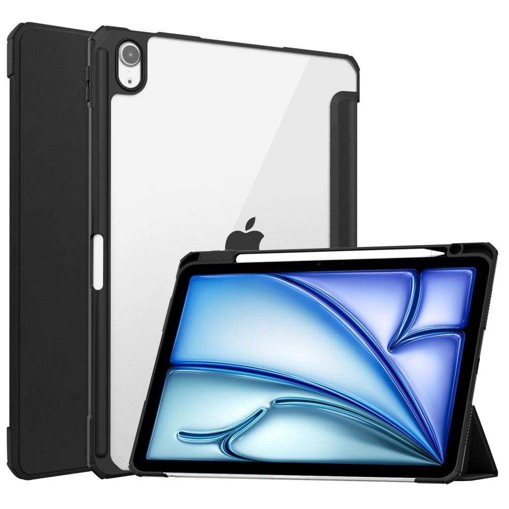 iPad Air 11 6th Gen (2024) Tri-fold Fodral med pennhållare, svart
