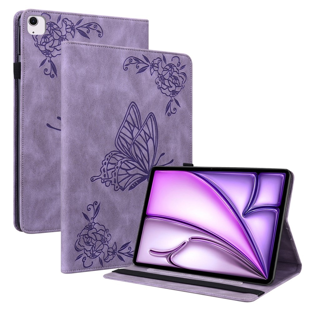 iPad Air 11 6th Gen (2024) Fodral med fjärilar, lila