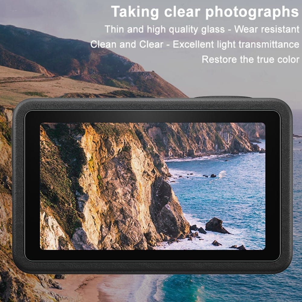 DJI Osmo Action 5 Pro Black Heltäckande Skärmskydd + Linskydd i Härdat Glas