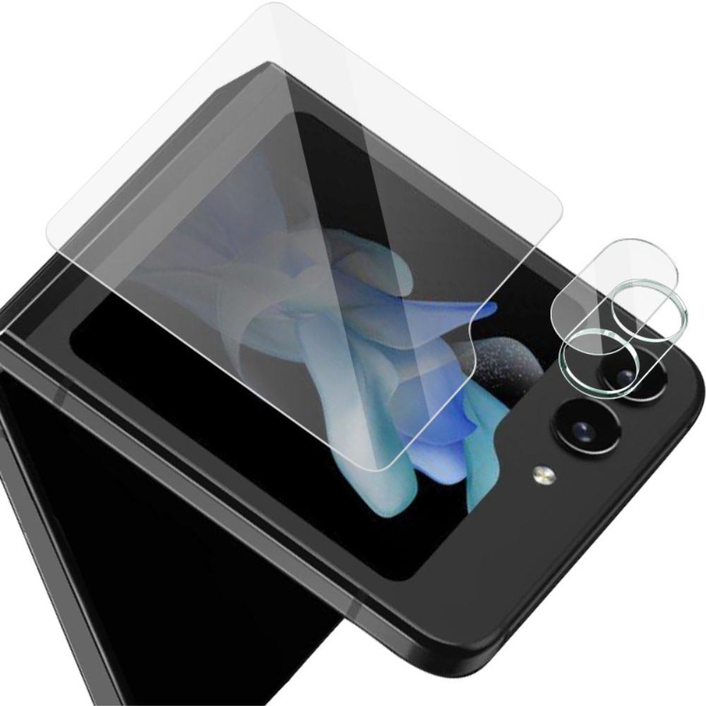 Galaxy Z Flip 5 Ytterskärmskydd & linsskydd i härdat glas