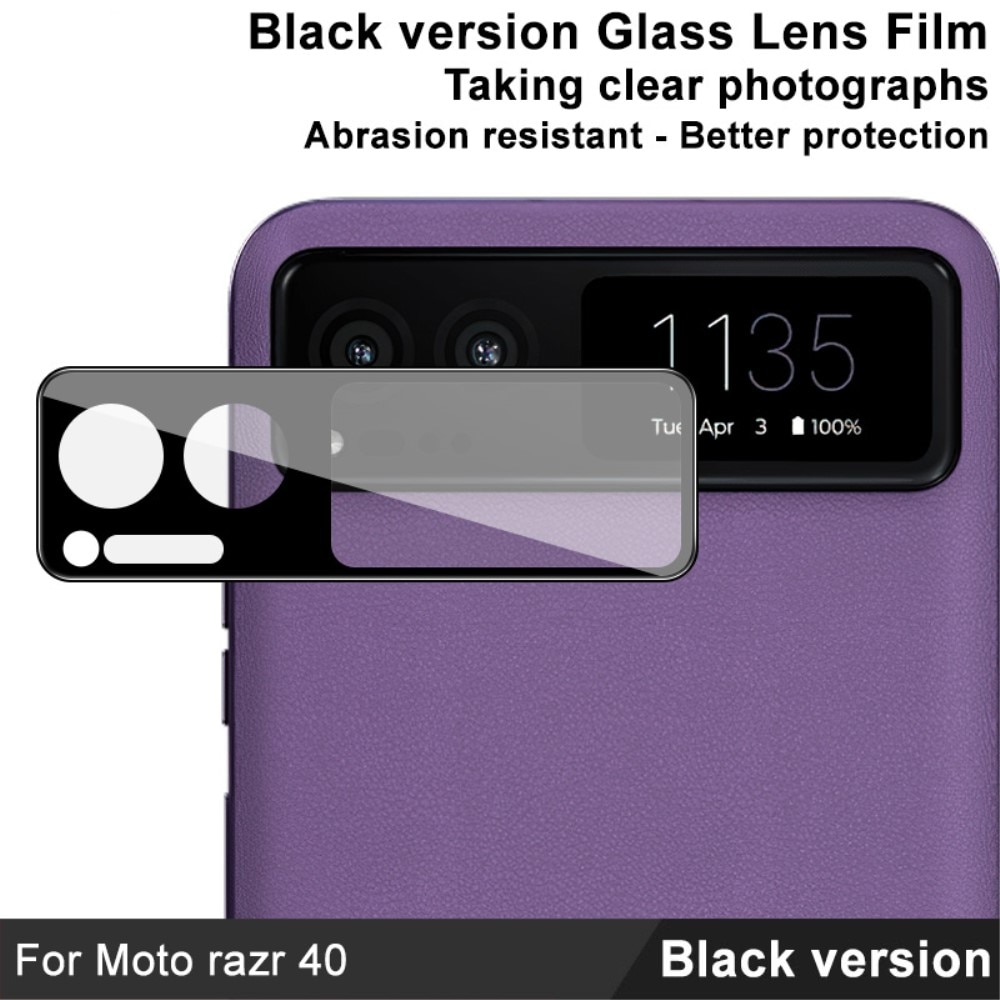 Motorola Razr 40 Kameraskydd i glas, svart
