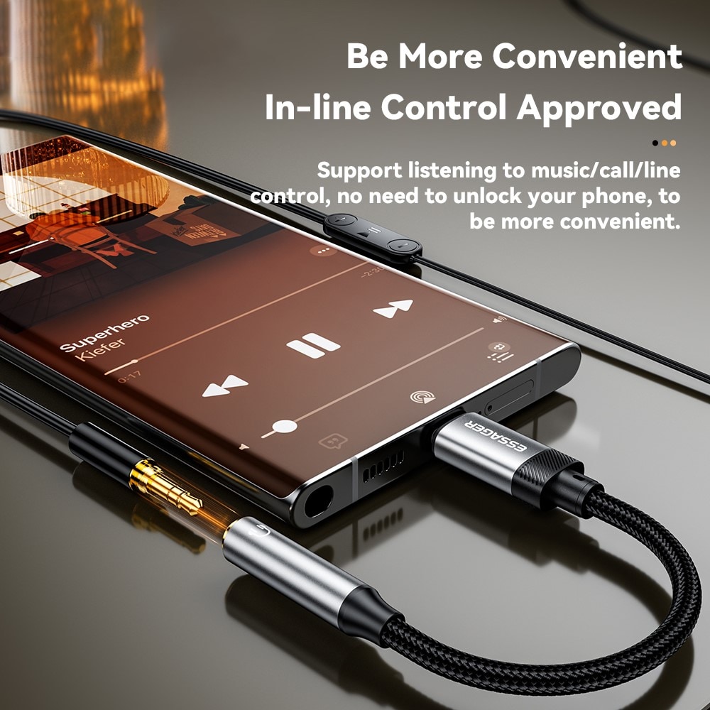 Adapter DAC USB-C till 3.5mm, svart