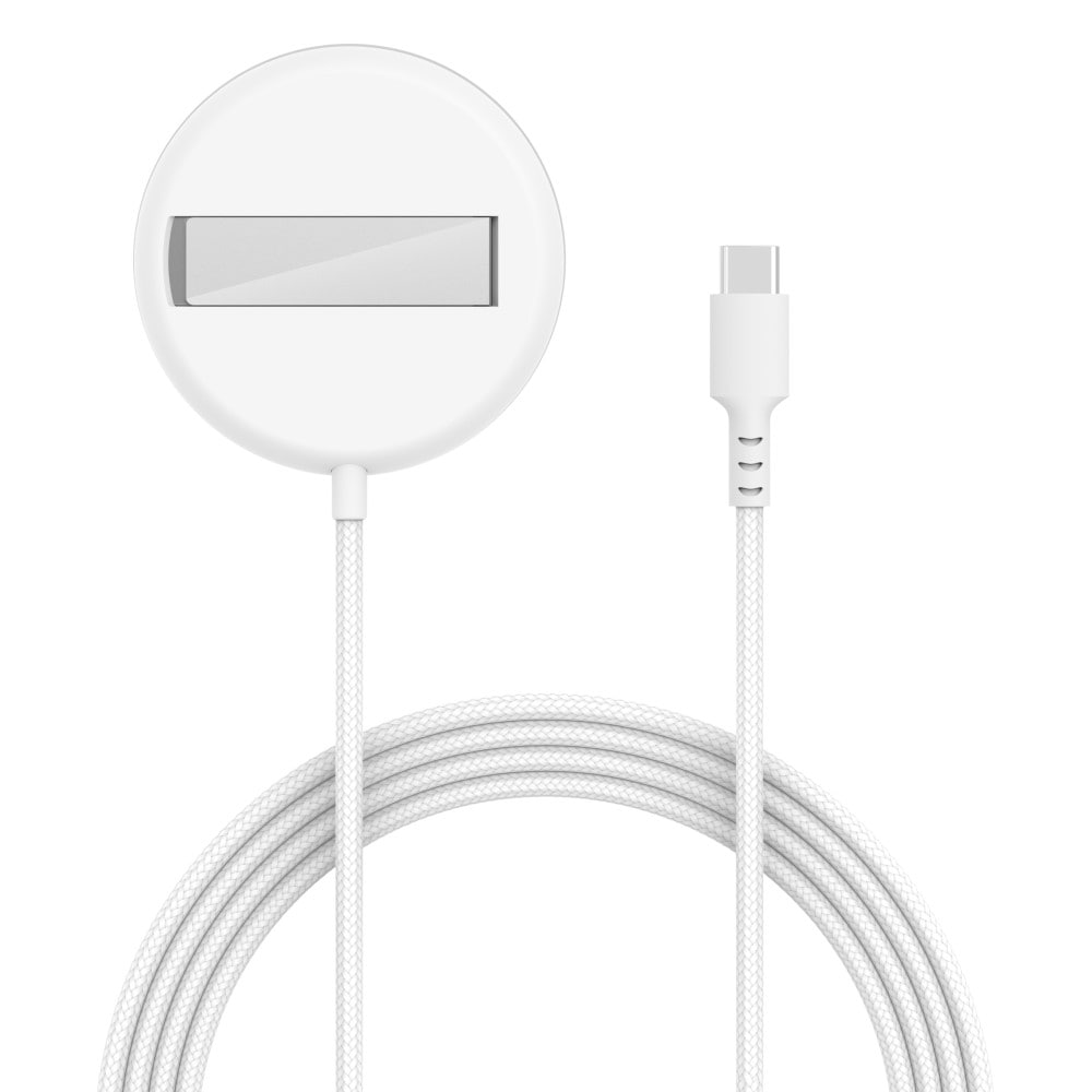 Trådlös Laddare Qi2 15W MagSafe med inbyggt ställ, vit