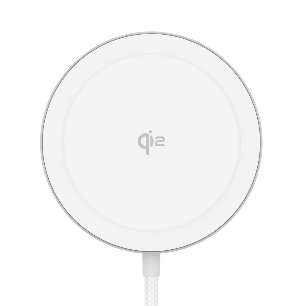 Trådlös Laddare Qi2 15W MagSafe med inbyggt ställ, vit