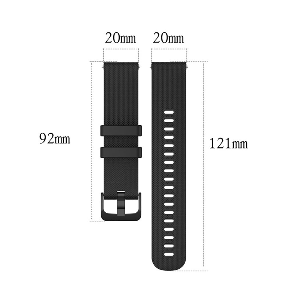 Huawei Watch GT 2/3 42 mm Armband i silikon, svart