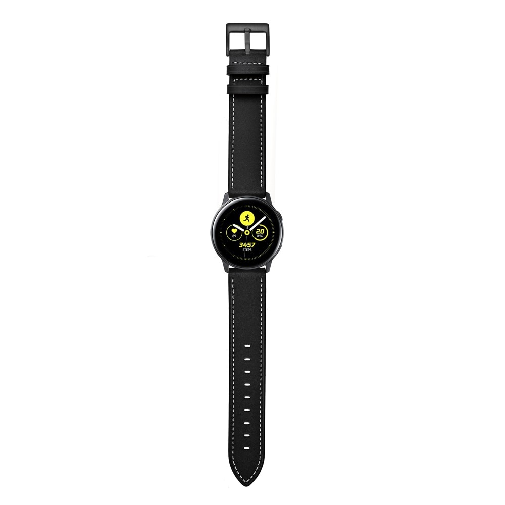 Samsung Galaxy Watch 42mm Armband i äkta läder, svart