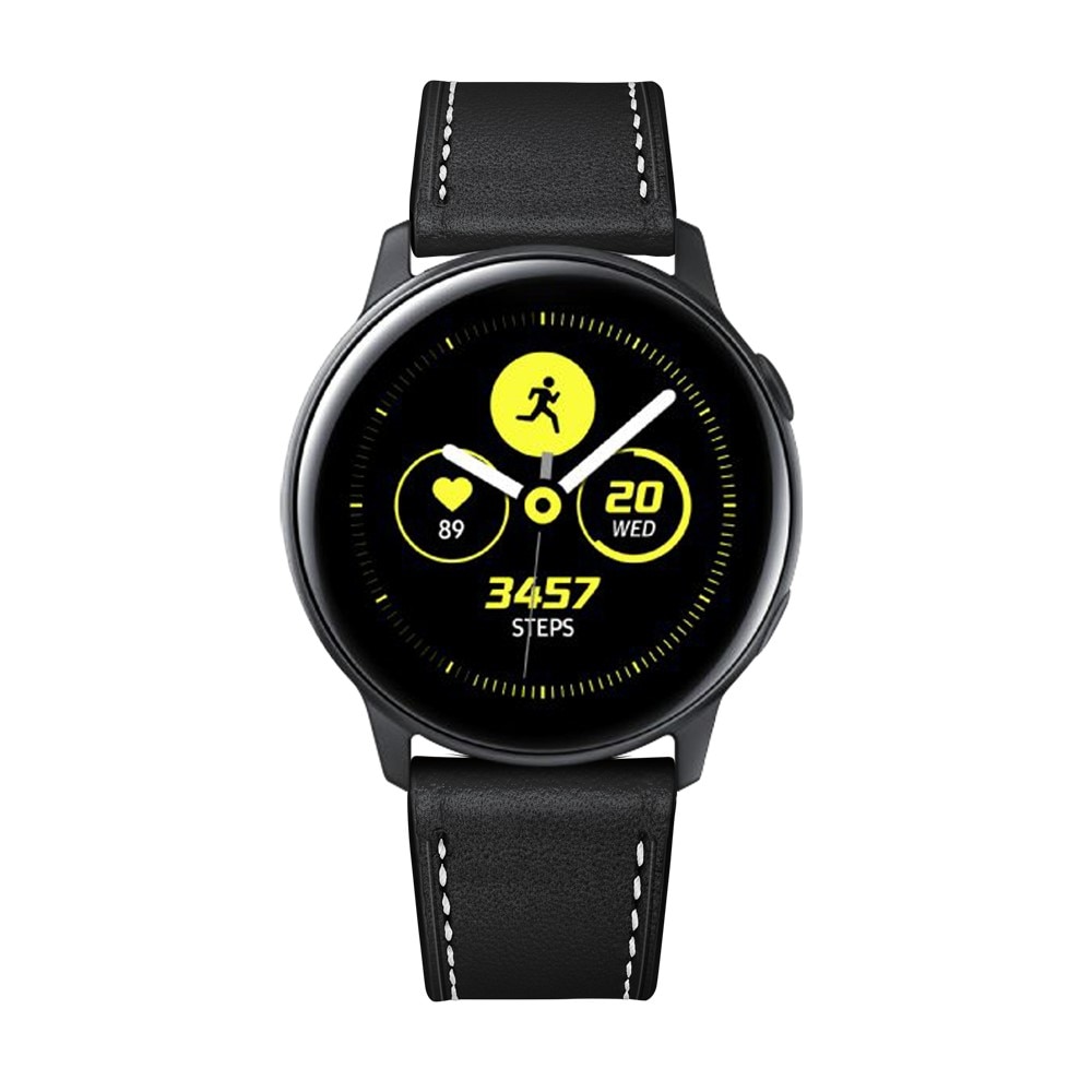 Samsung Galaxy Watch 42mm Armband i äkta läder, svart