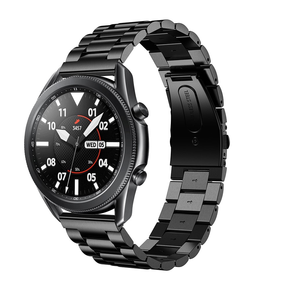 Samsung Galaxy Watch 4 44mm/Classic 46mm Stilrent länkarmband i metall, svart