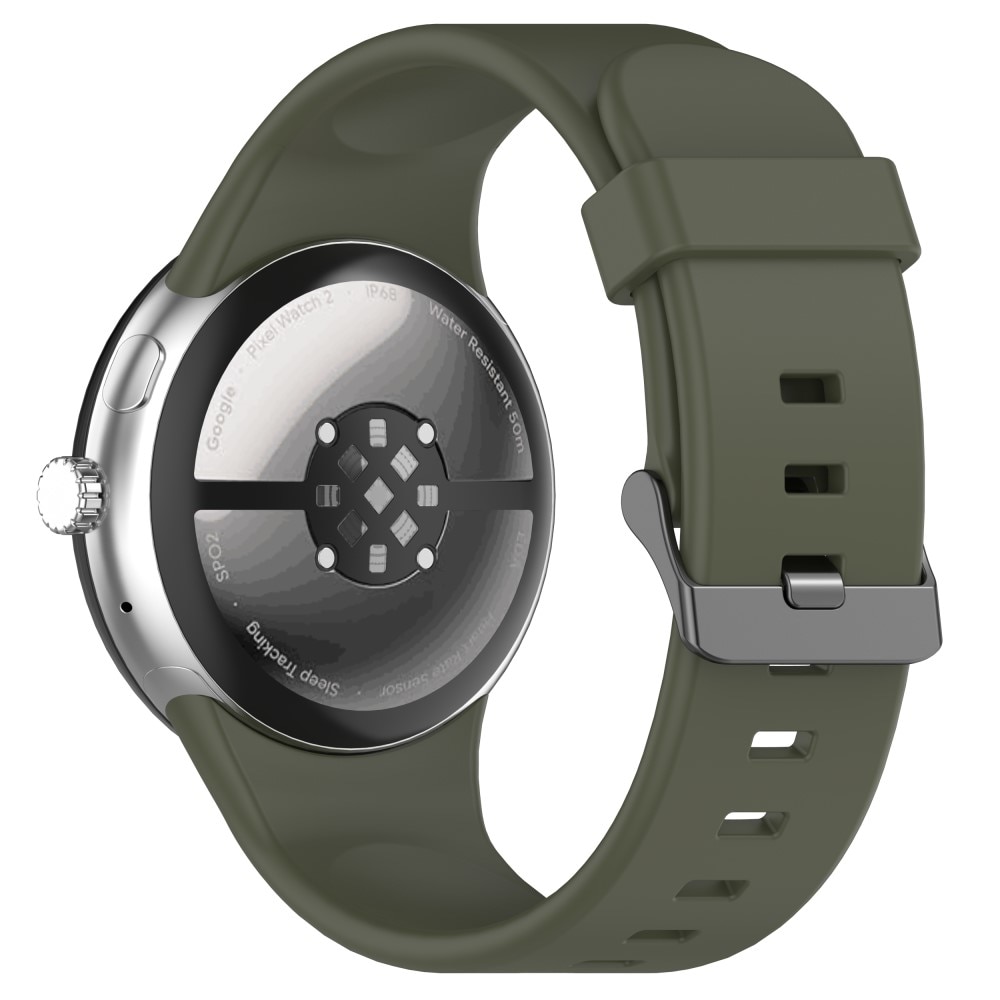 Google Pixel Watch 3 XL 45mm Armband i silikon, mörkgrön