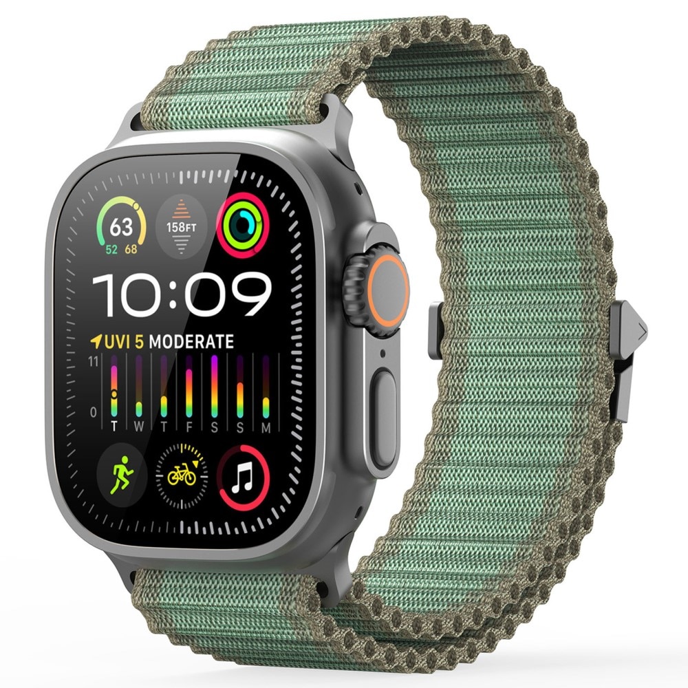 Apple Watch Series 10 46mm Active nylonarmband, Grön