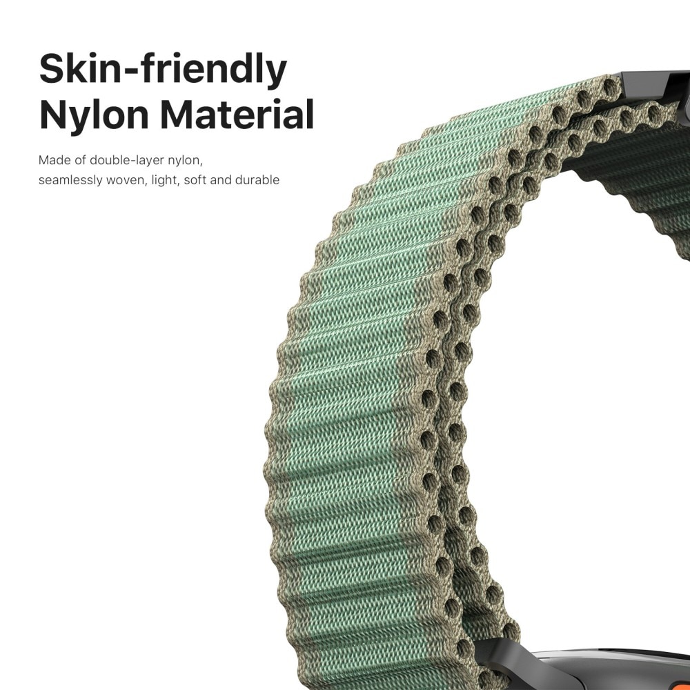 Apple Watch Series 10 46mm Active nylonarmband, Grön