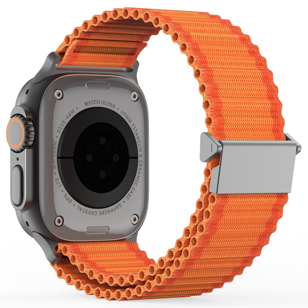 Apple Watch SE 44mm Active nylonarmband, orange