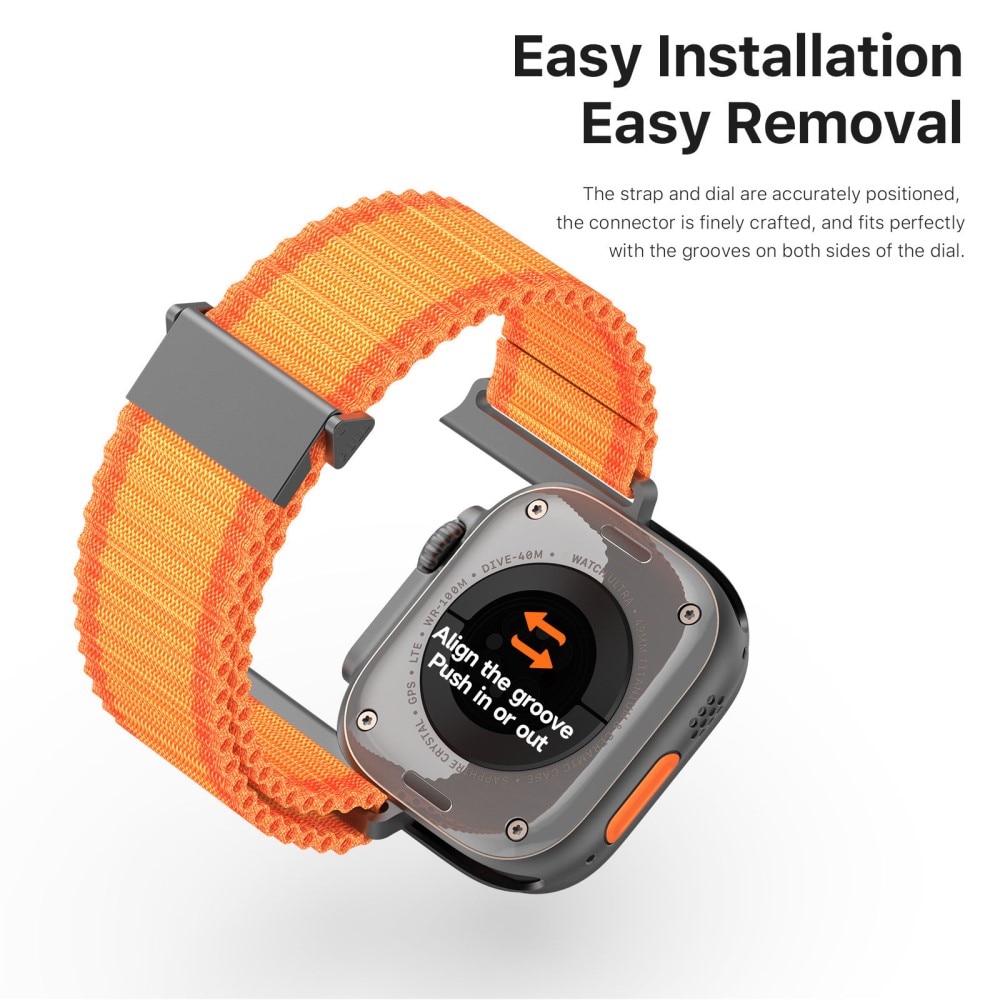 Apple Watch Series 10 46mm Active nylonarmband, orange