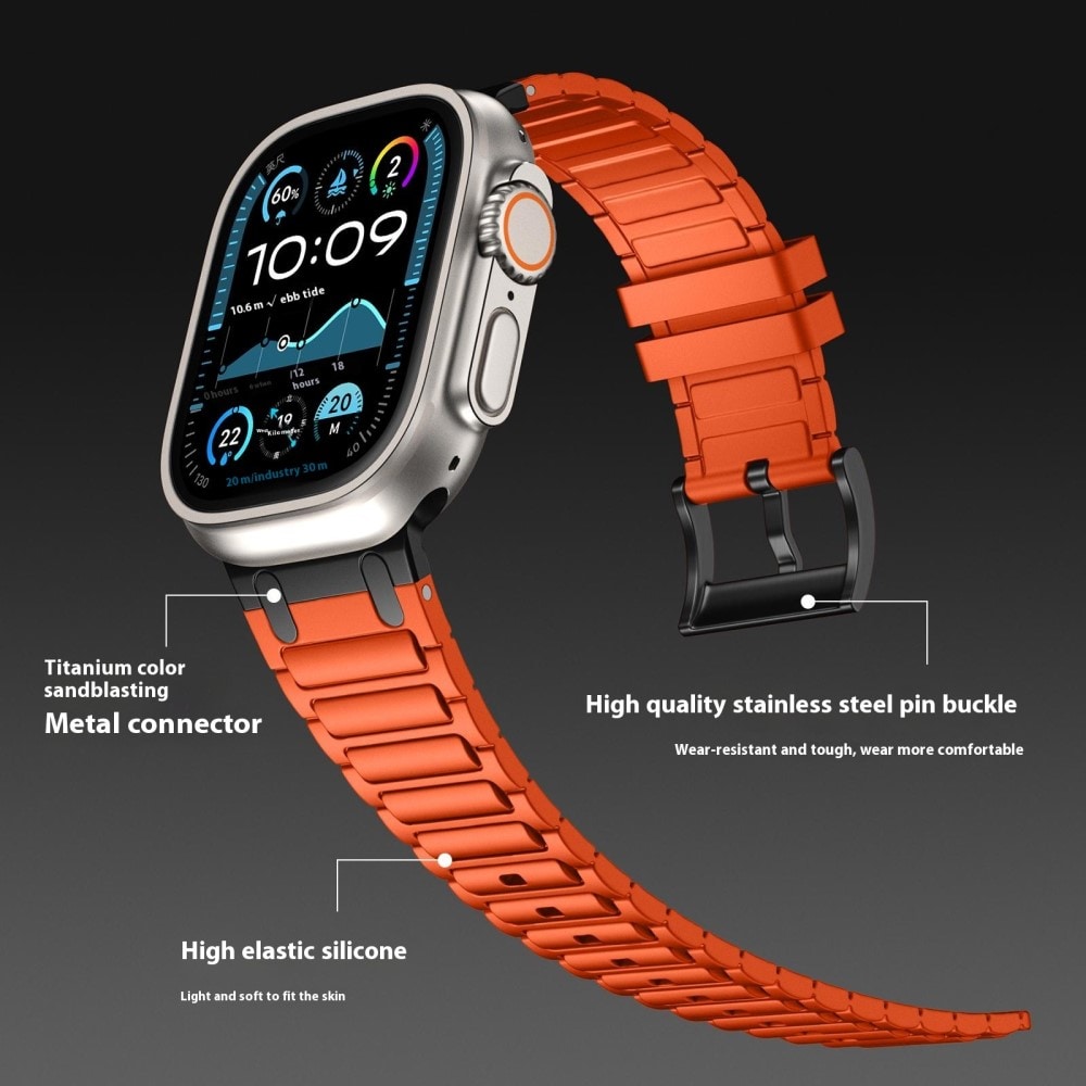 Apple Watch Ultra 49mm 1st Gen Tufft Armband i silikon, Orange