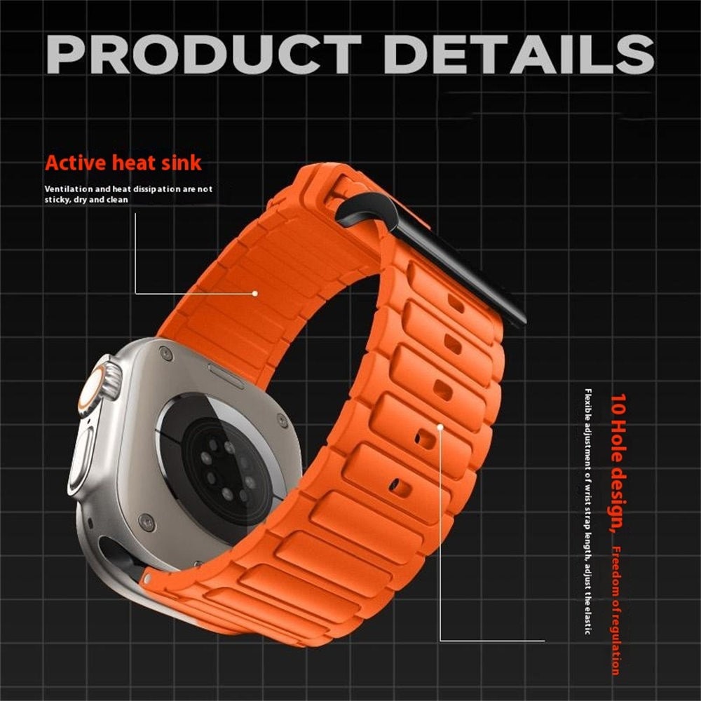 Apple Watch Series 9 45mm Tufft Armband i silikon, Orange