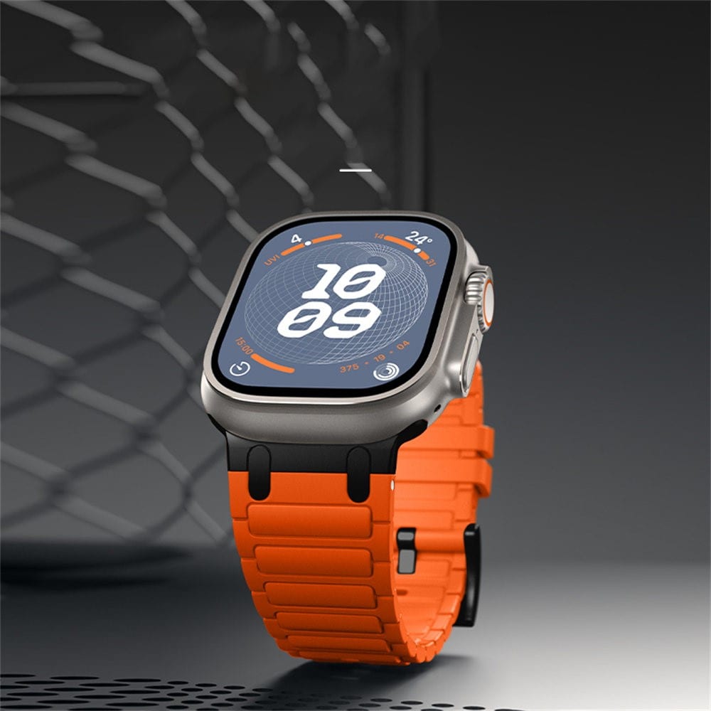 Apple Watch Ultra 49mm 1st Gen Tufft Armband i silikon, Orange