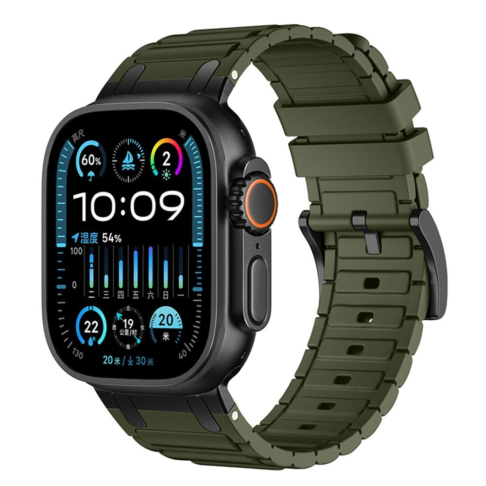 Apple Watch Series 9 45mm Tufft Armband i silikon, Mörkgrön