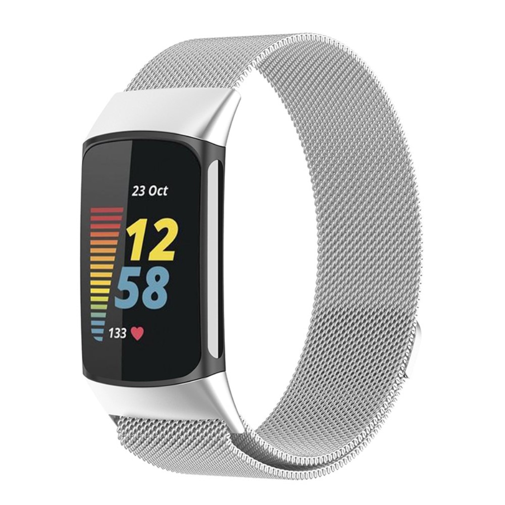 Fitbit Charge 5 Armband Milanese Loop, silver