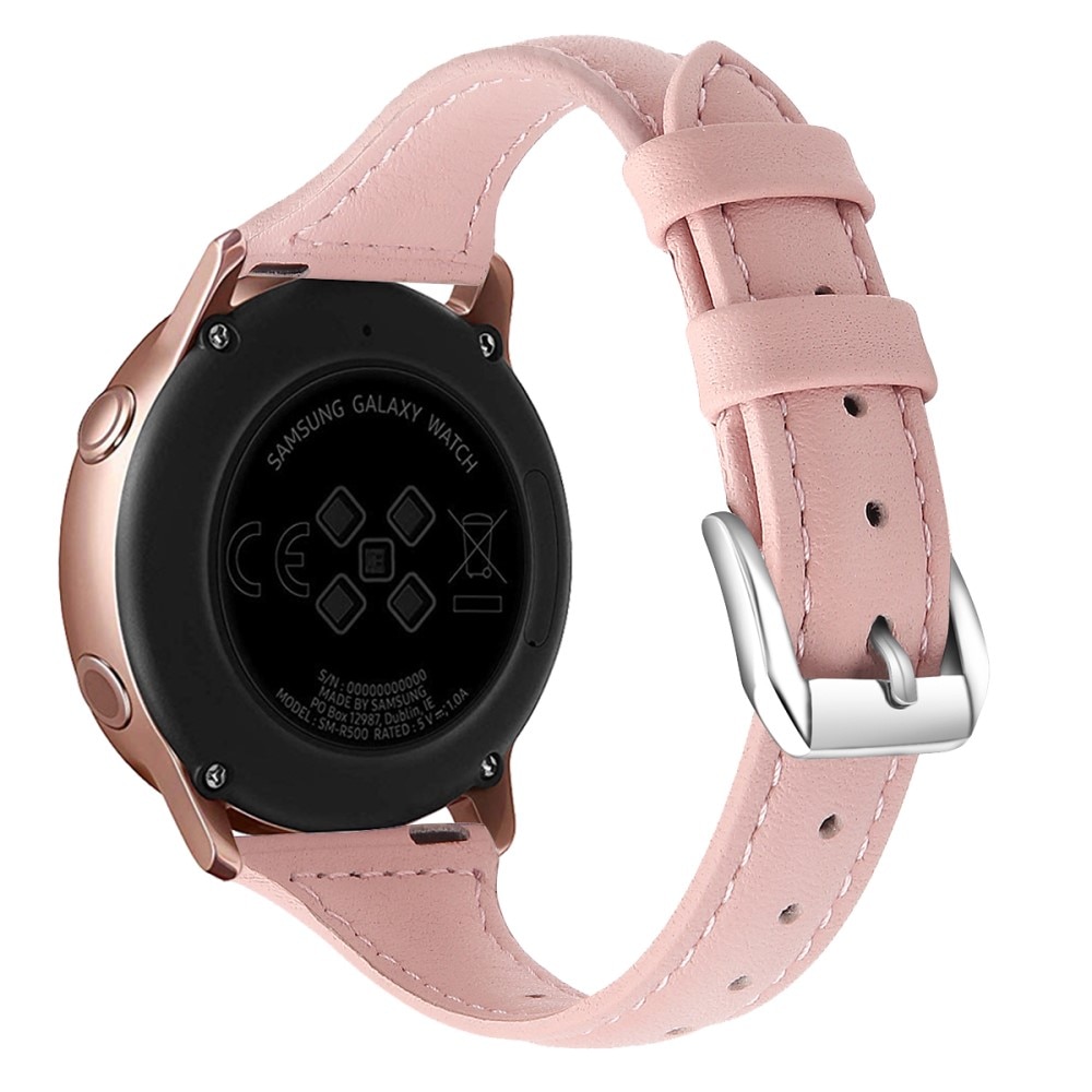 Samsung Galaxy Watch 4 40mm Smalt armband i äkta läder, rosa