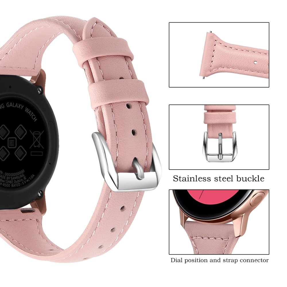 Hama Fit Watch 4910 Smalt armband i äkta läder, rosa