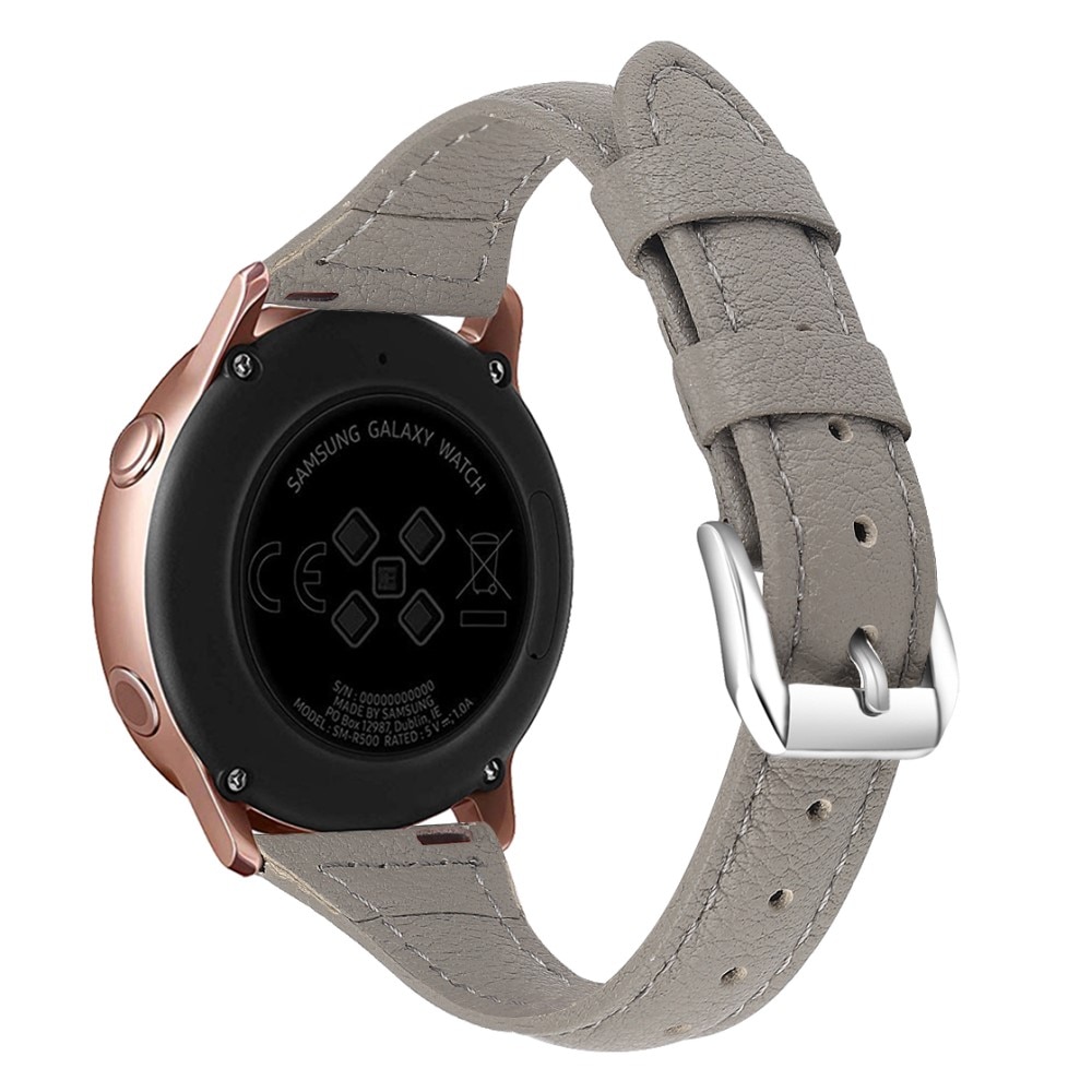 Samsung Galaxy Watch FE Smalt armband i äkta läder, grå