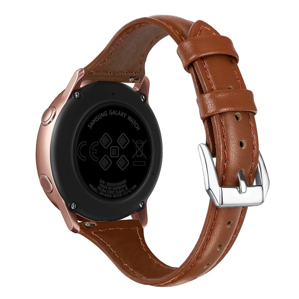 Samsung Galaxy Watch FE Smalt armband i äkta läder, brun