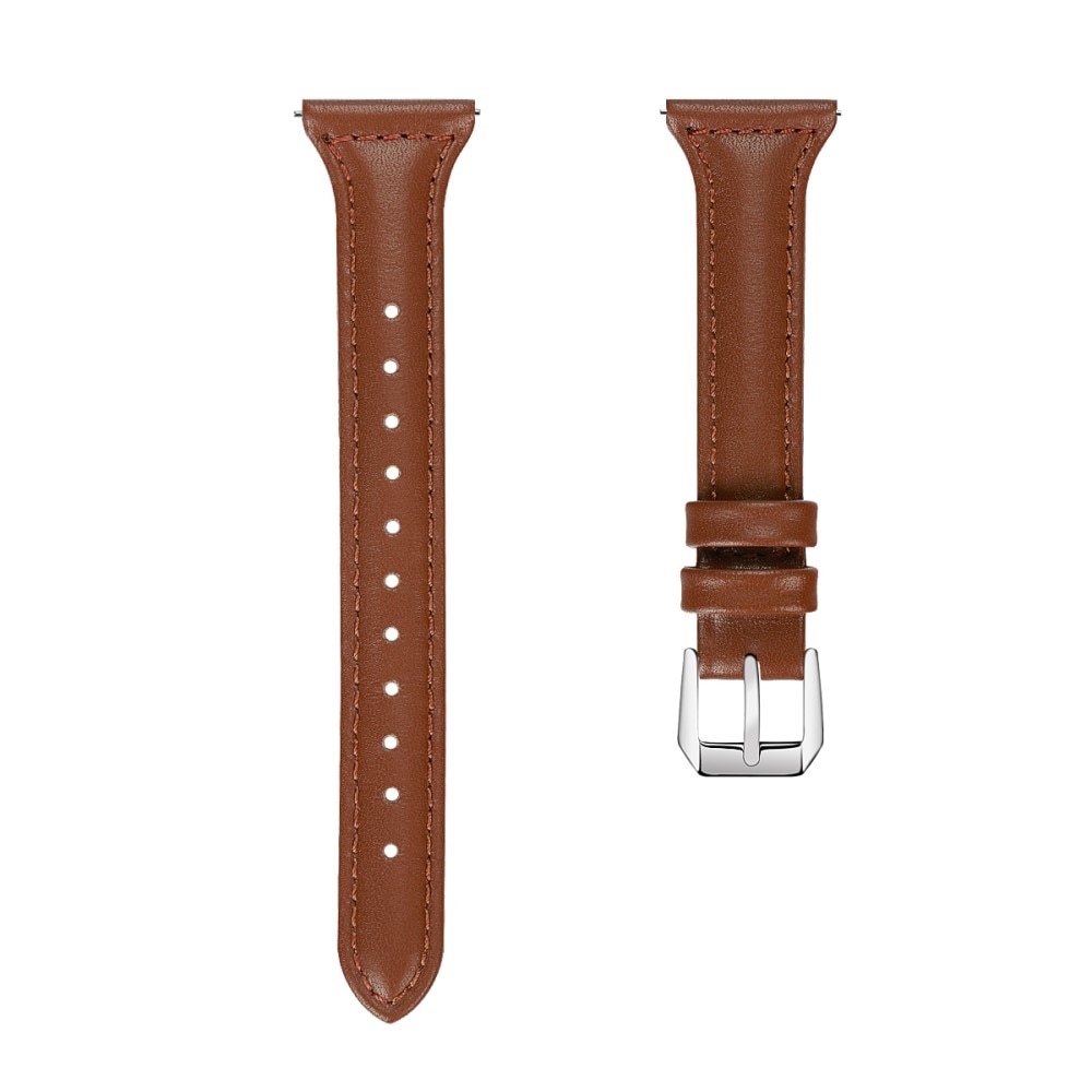 Hama Fit Watch 4910 Smalt armband i äkta läder, brun