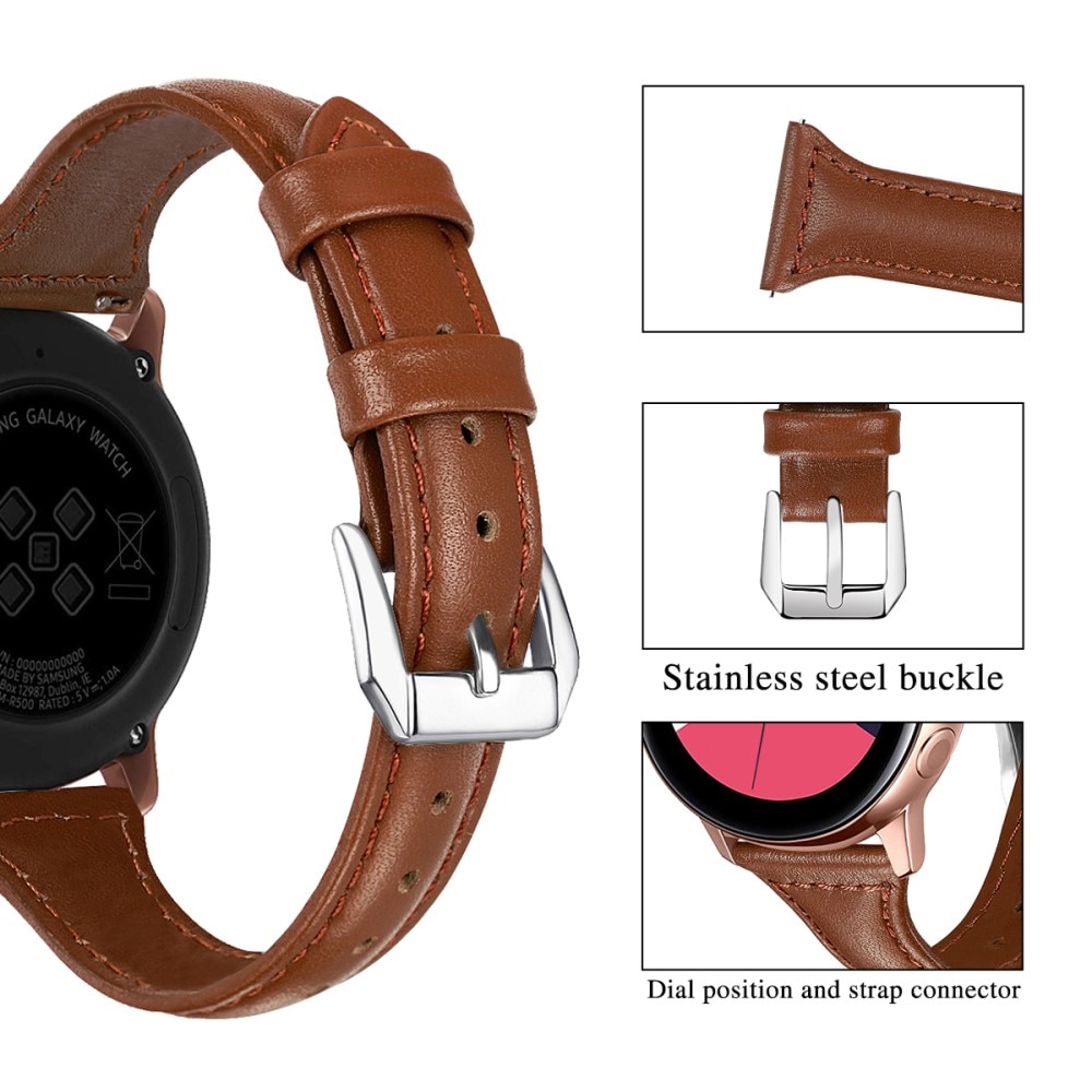 Hama Fit Watch 4910 Smalt armband i äkta läder, brun