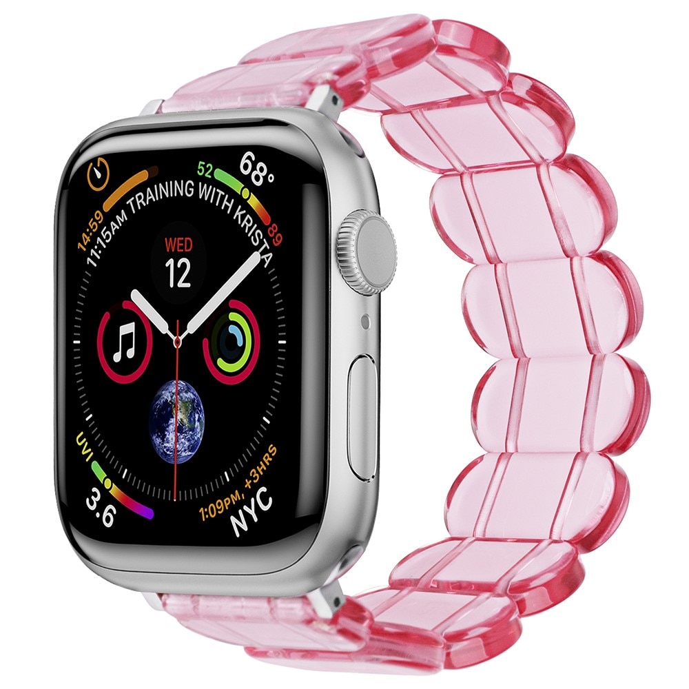 Apple Watch 41mm Series 9 Flexibelt Armband i resin, rosa