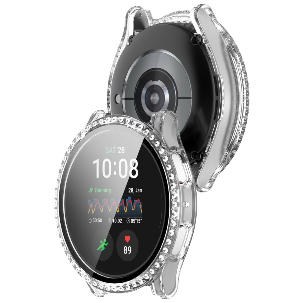 Galaxy Watch 7 44mm Heltäckande skal med inbyggt skärmskydd och stenar, transparent