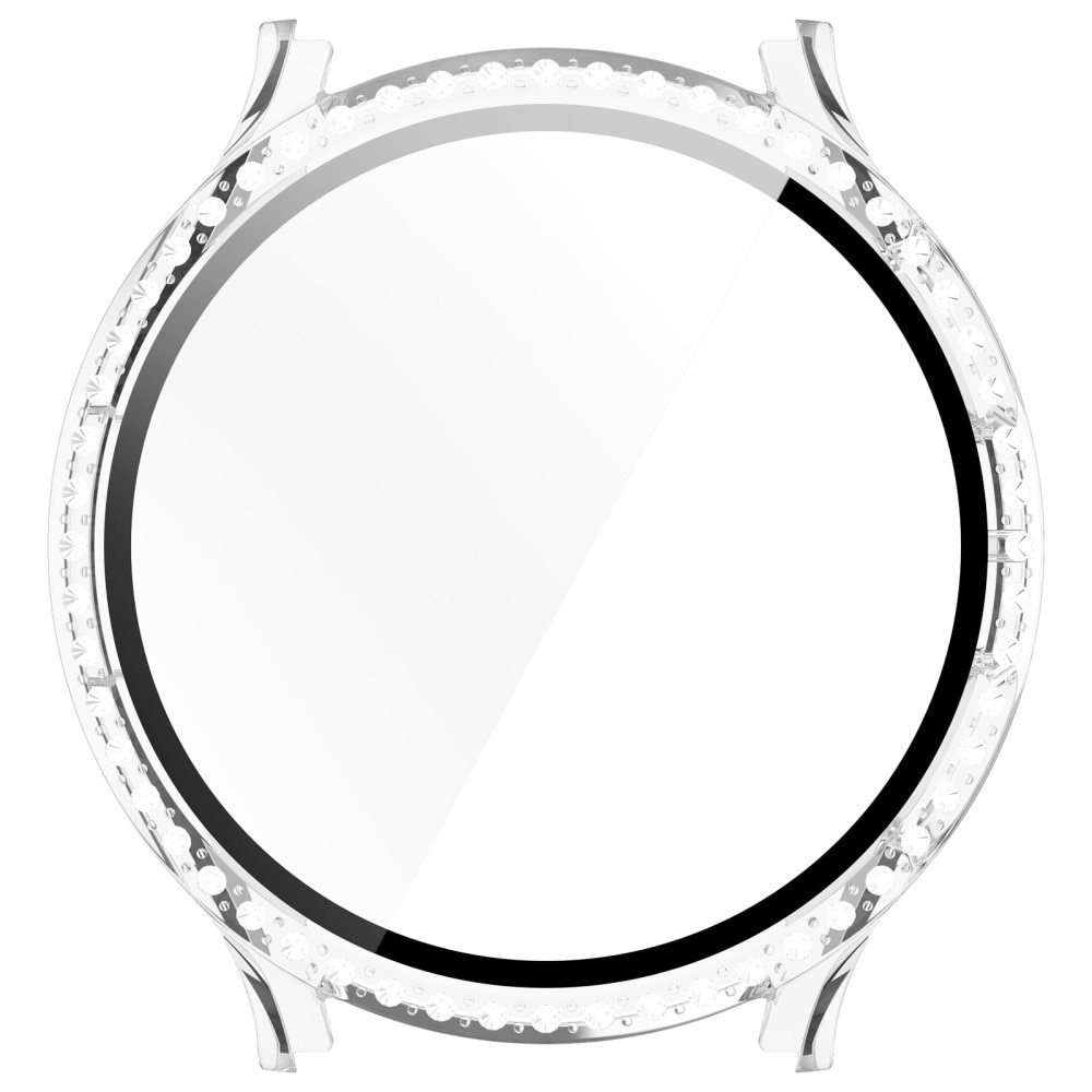 Galaxy Watch 7 44mm Heltäckande skal med inbyggt skärmskydd och stenar, transparent