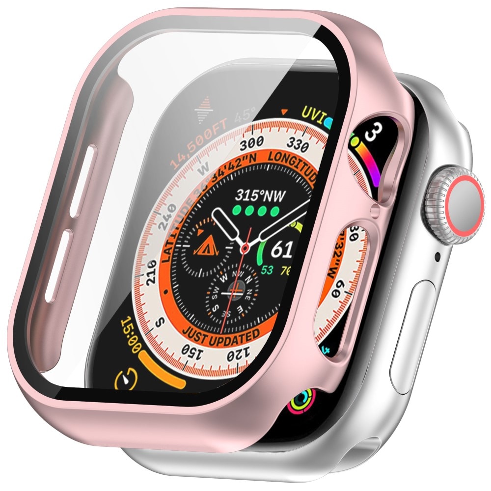 Apple Watch Series 10 42mm Heltäckande skal med inbyggt skärmskydd, rosa