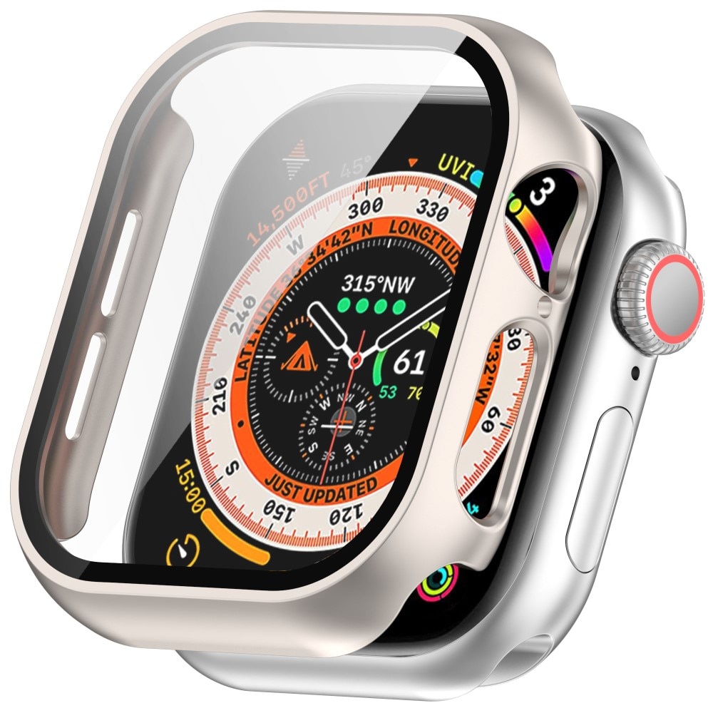 Apple Watch Series 10 42mm Heltäckande skal med inbyggt skärmskydd, champagneguld