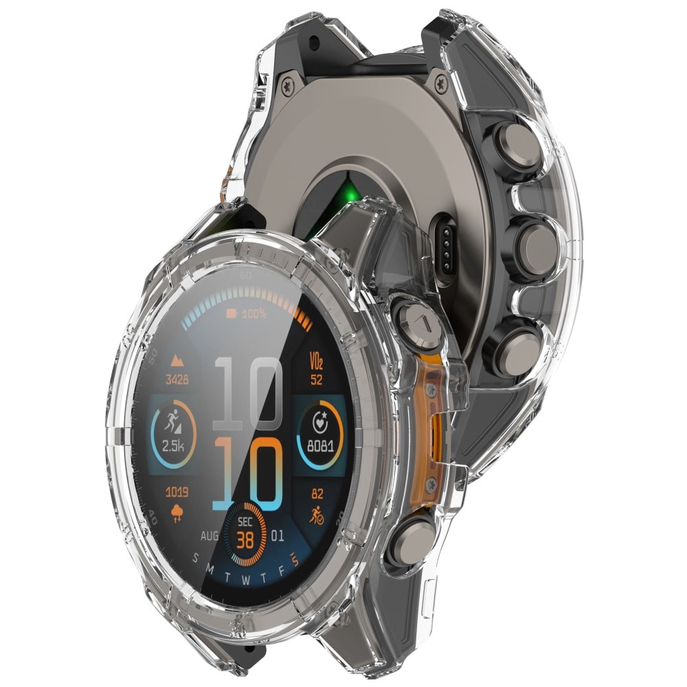 Garmin Fenix 8 43mm Heltäckande skal med inbyggt skärmskydd, Genomskinlig