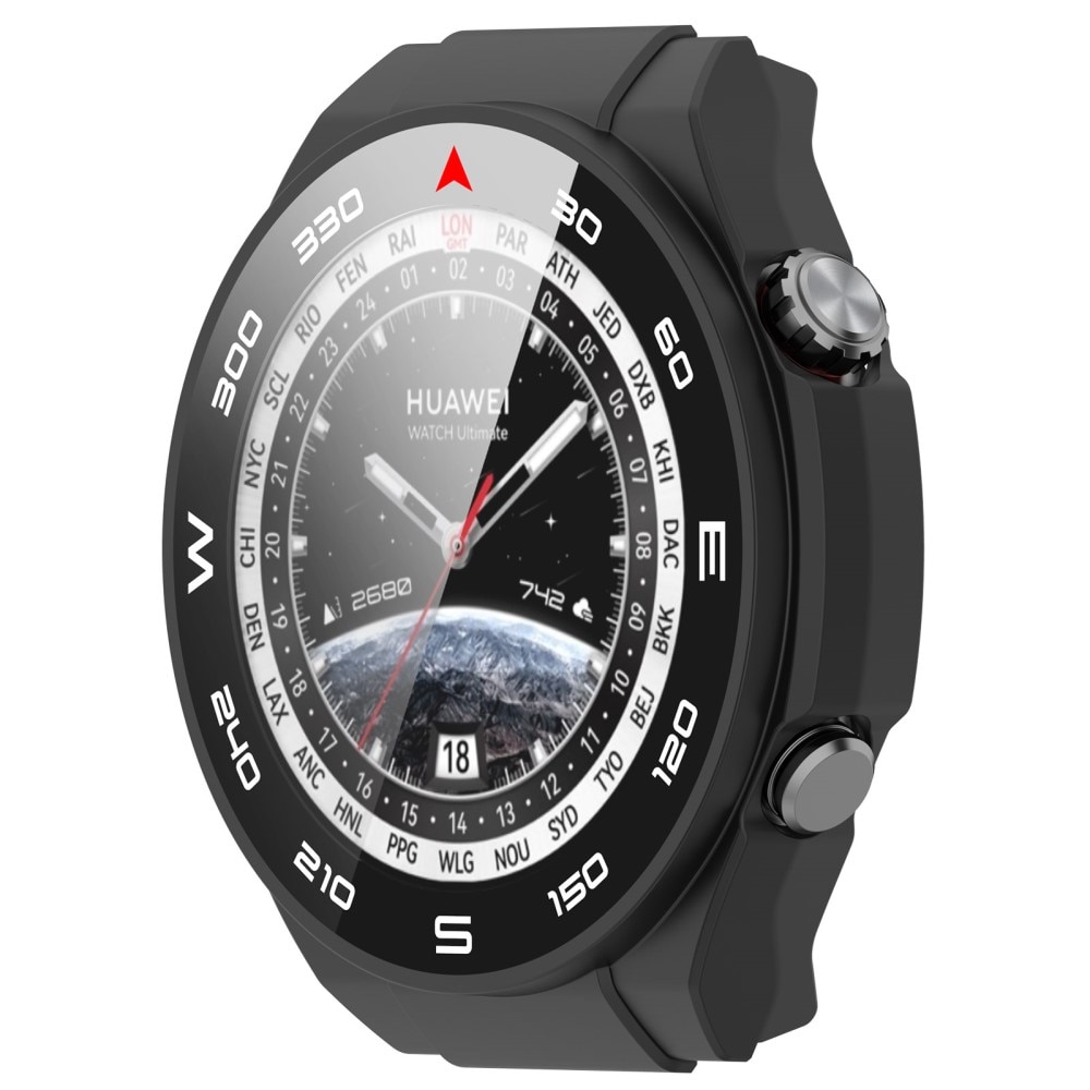 Huawei Watch Ultimate Heltäckande skal med inbyggt skärmskydd, svart