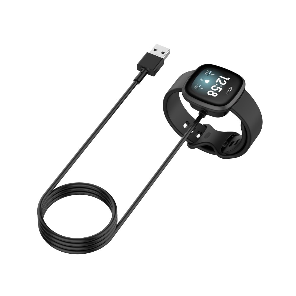 Fitbit Versa 4 Magnetisk laddningskabel 1m, Svart