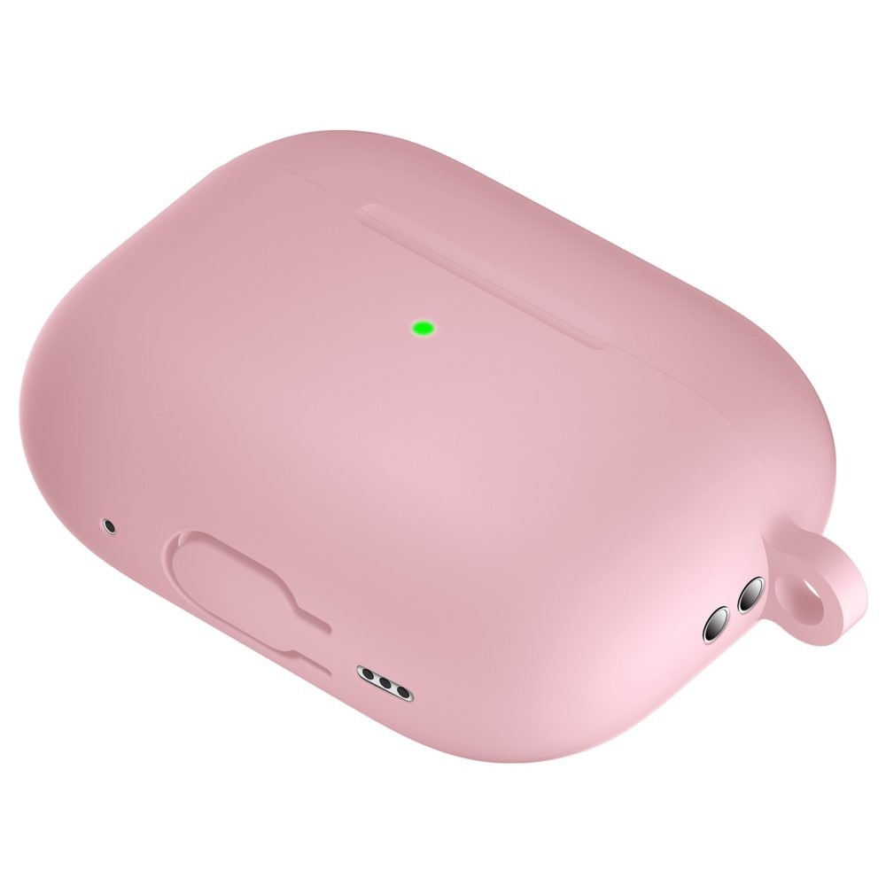 AirPods Pro 2 Silikonskal + karbinhake, rosa