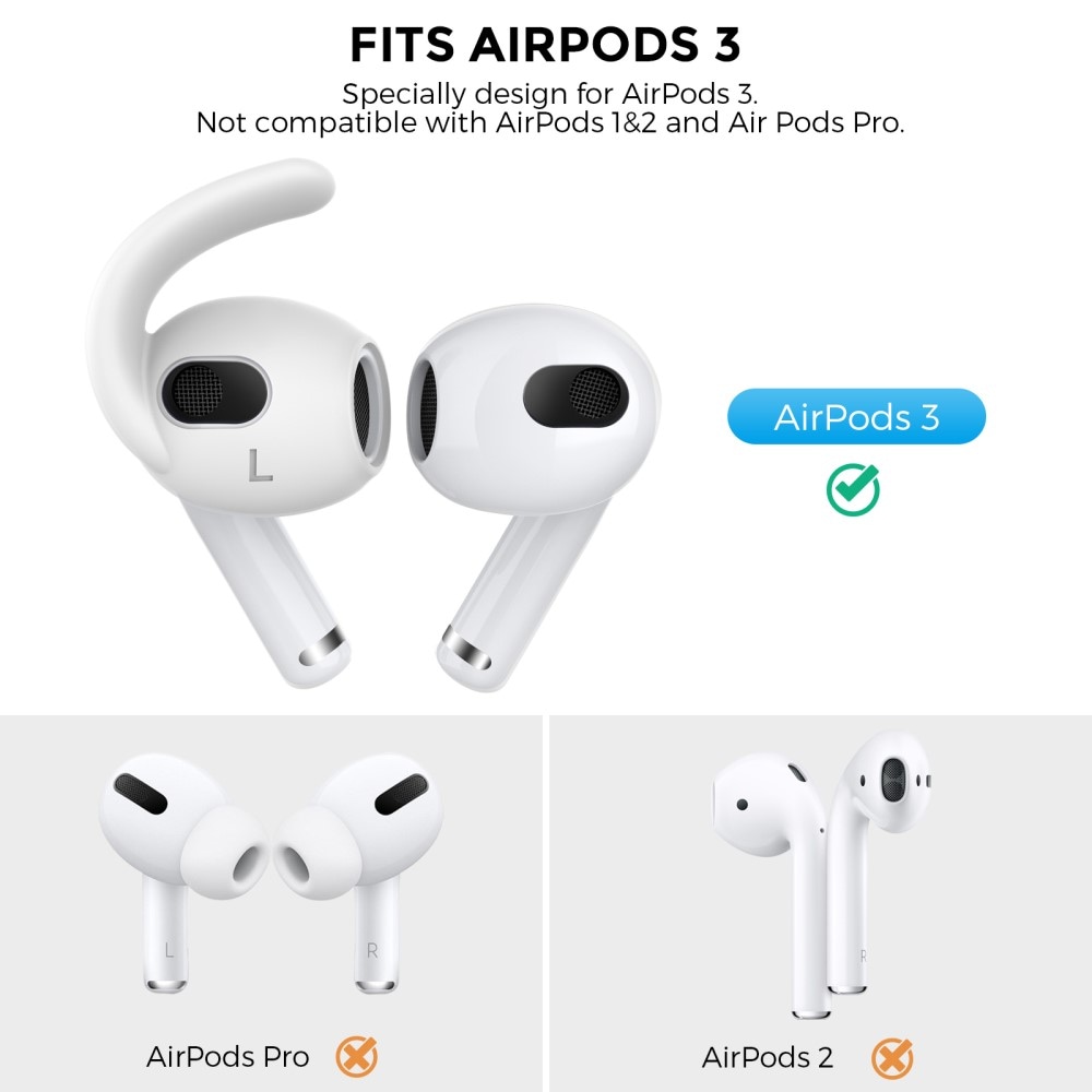 Apple AirPods 3 Sportiga Ear Hooks, vit