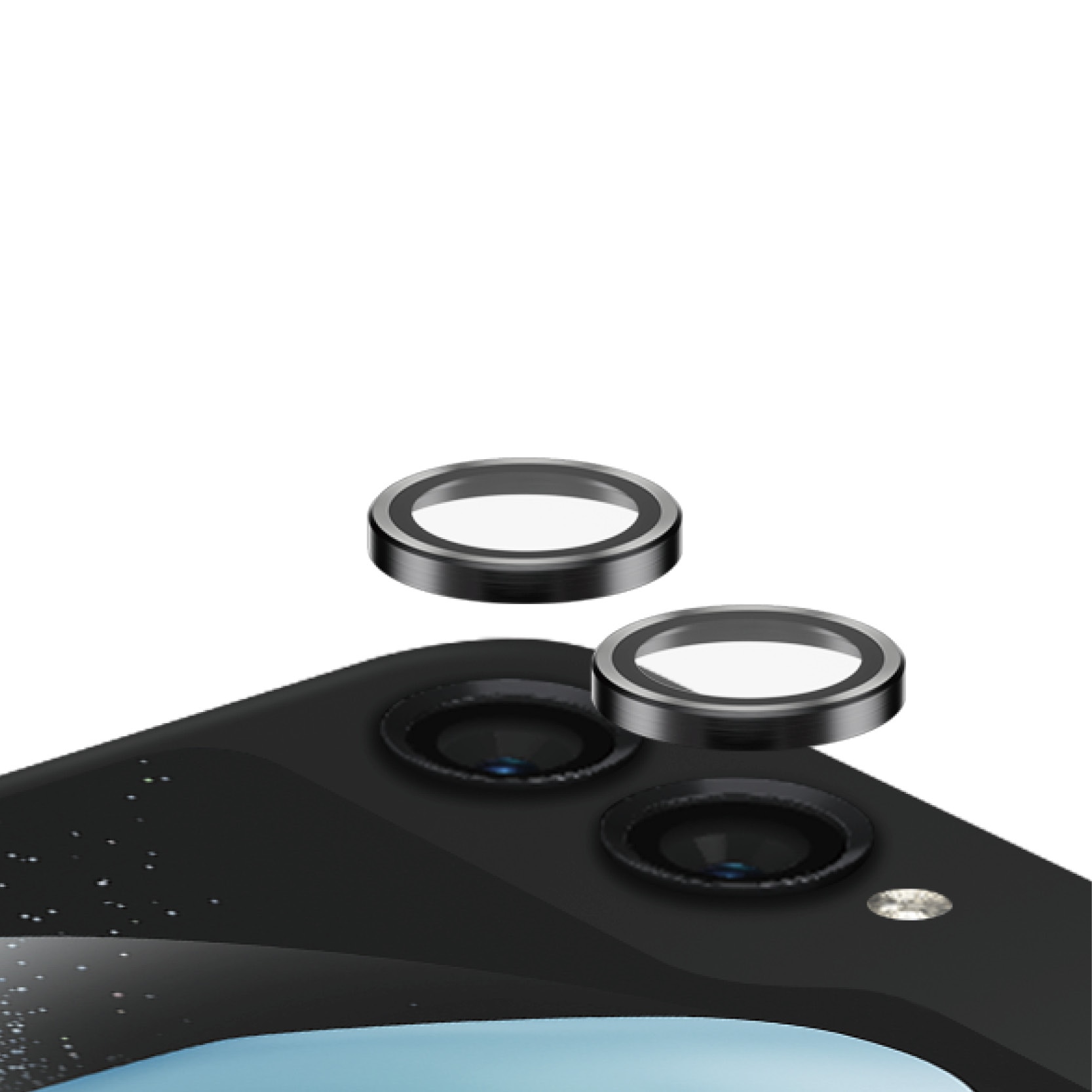 Samsung Galaxy Z Flip 6 Hoops linsskydd med aluminiumram, svart