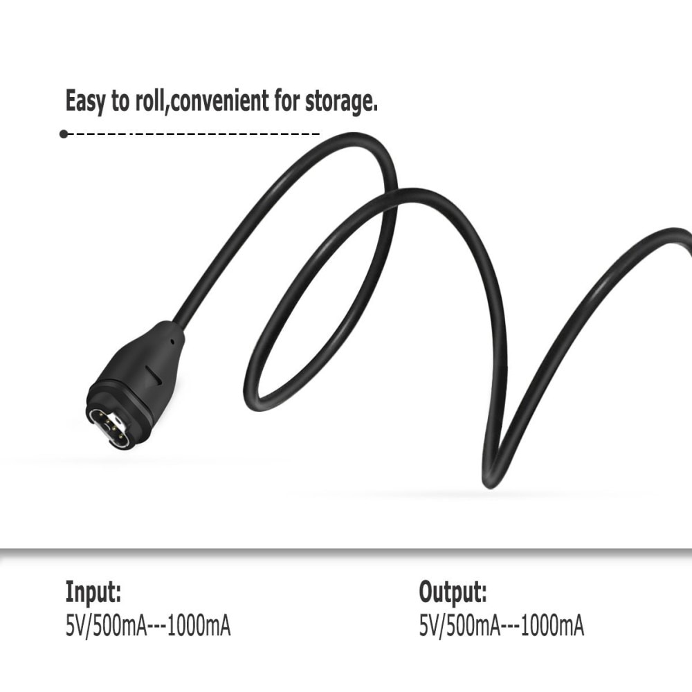 Garmin Fenix 5S Plus/Fenix 5S Laddningskabel 1m Svart