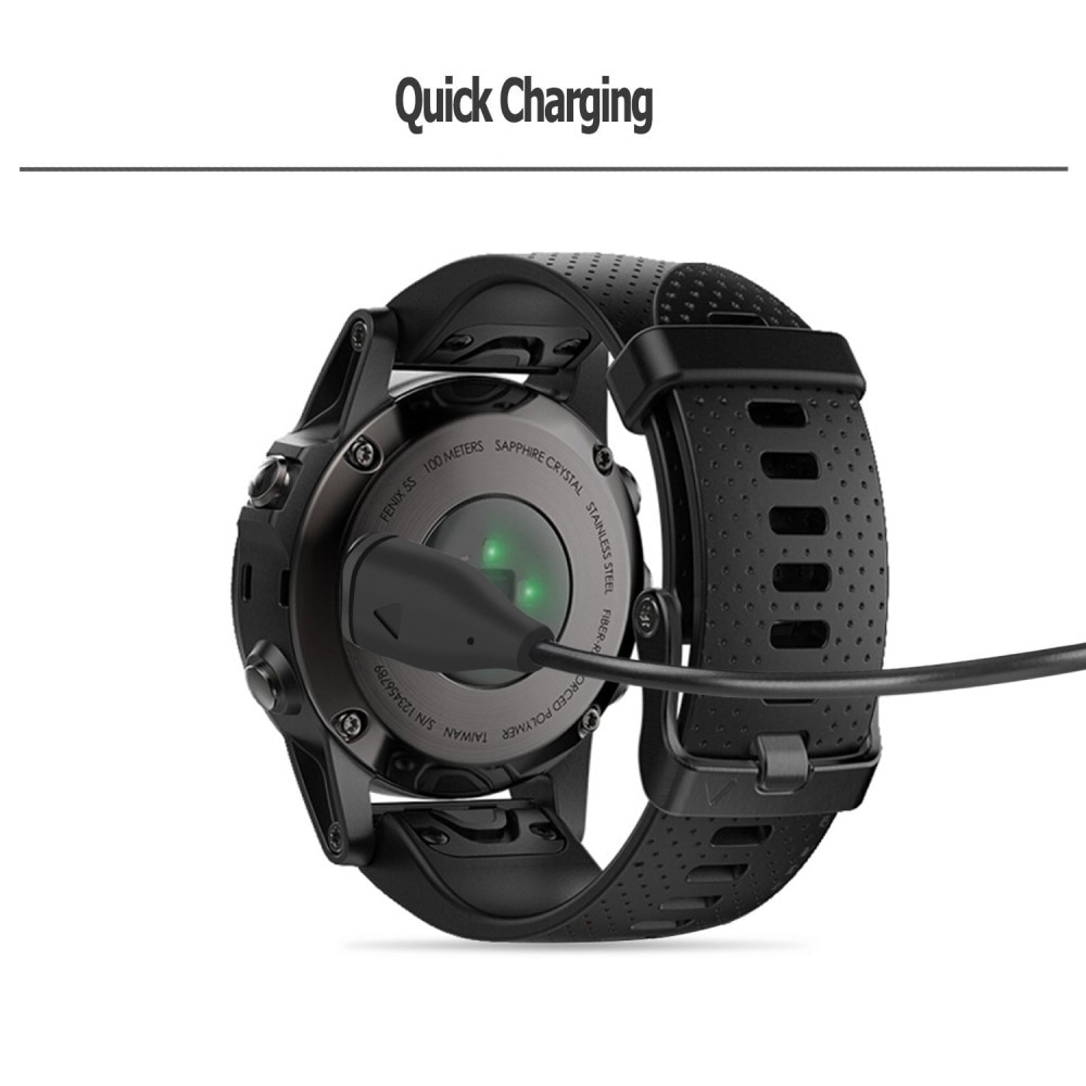 Garmin Fenix 5/Fenix 5 Plus Laddningskabel 1m, Svart