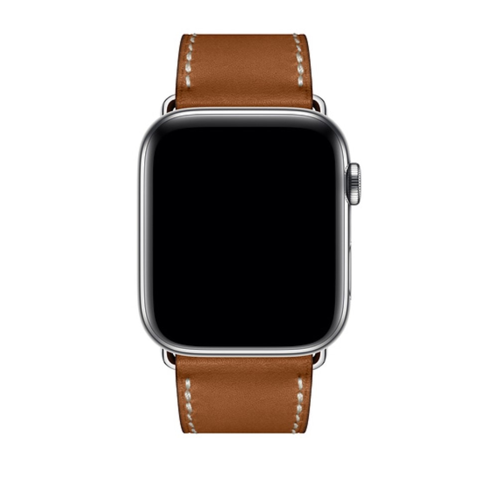 Apple Watch 41mm Series 9 Armband i äkta läder, cognac