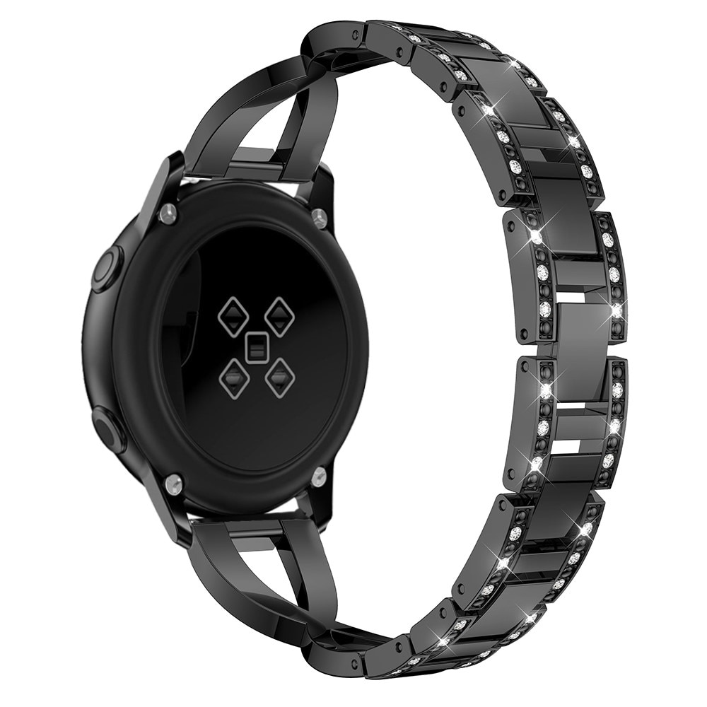 Samsung Galaxy Watch 7 44mm Smalt länkarmband med glittrande stenar, svart